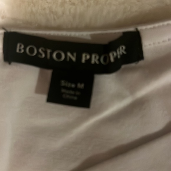 🌹Firm Price🌹Boston Proper Wide Cutout Short-Sleeve Knit Top size M White - Picture 6 of 9